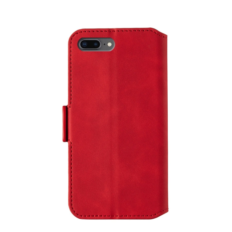 For iPhone 8 Plus & 7 Plus Retro Frosted Oil Side Horizontal Flip Case with Holder & Card Slots