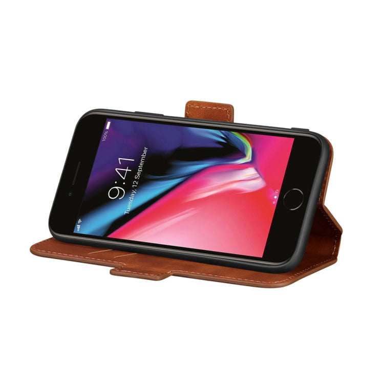 For iPhone SE 2020 & 8 & 7 Retro Frosted Oil Side Horizontal Flip Case with Holder & Card Slots