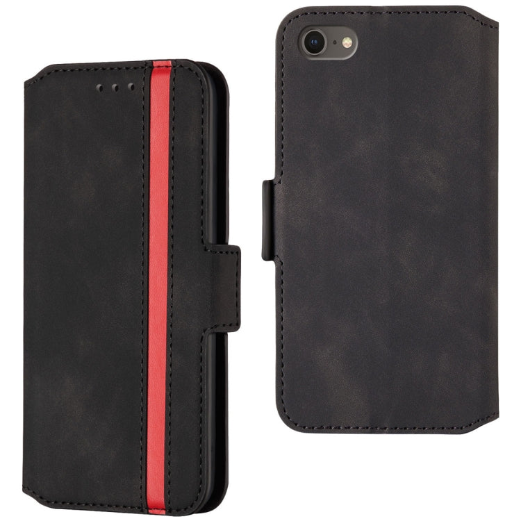 For iPhone SE 2020 & 8 & 7 Retro Frosted Oil Side Horizontal Flip Case with Holder & Card Slots