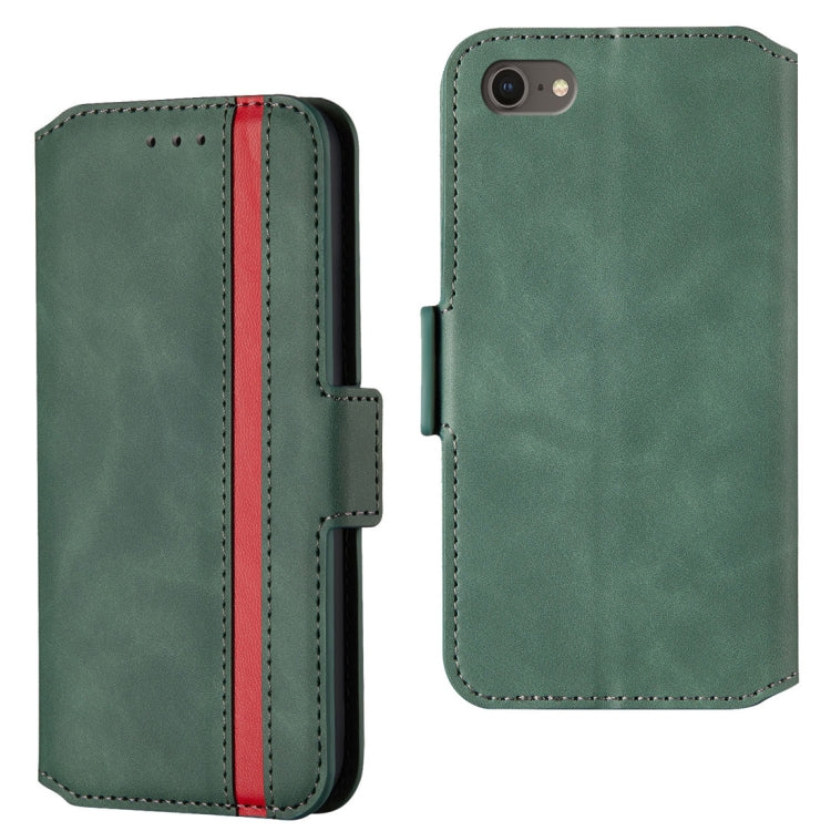 For iPhone SE 2020 & 8 & 7 Retro Frosted Oil Side Horizontal Flip Case with Holder & Card Slots