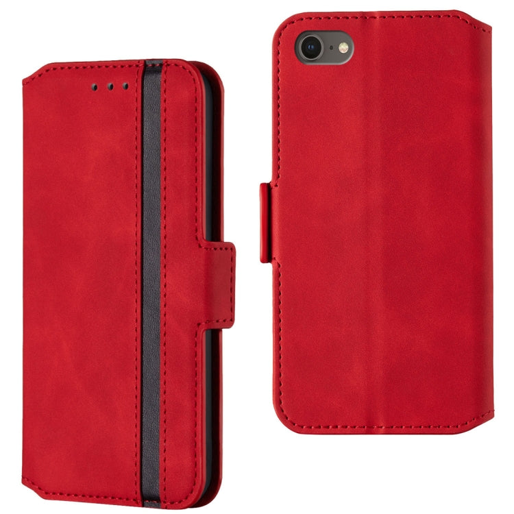 For iPhone SE 2020 & 8 & 7 Retro Frosted Oil Side Horizontal Flip Case with Holder & Card Slots