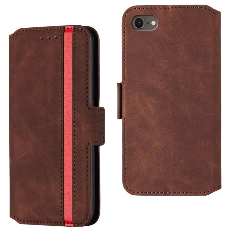 For iPhone SE 2020 & 8 & 7 Retro Frosted Oil Side Horizontal Flip Case with Holder & Card Slots
