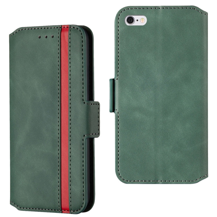 For iPhone 6 Plus & 6s Plus Retro Frosted Oil Side Horizontal Flip Case with Holder & Card Slots