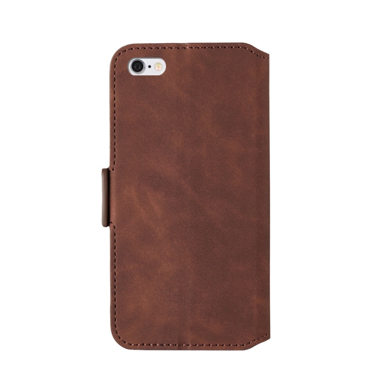 For iPhone 6 Plus & 6s Plus Retro Frosted Oil Side Horizontal Flip Case with Holder & Card Slots