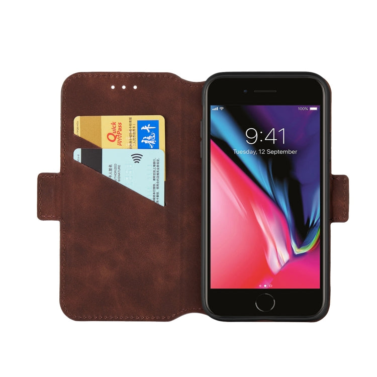 For iPhone 6 Plus & 6s Plus Retro Frosted Oil Side Horizontal Flip Case with Holder & Card Slots