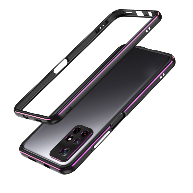 For Xiaomi Redmi Note 11 Aurora Series Lens Protector + Metal Frame Phone Case