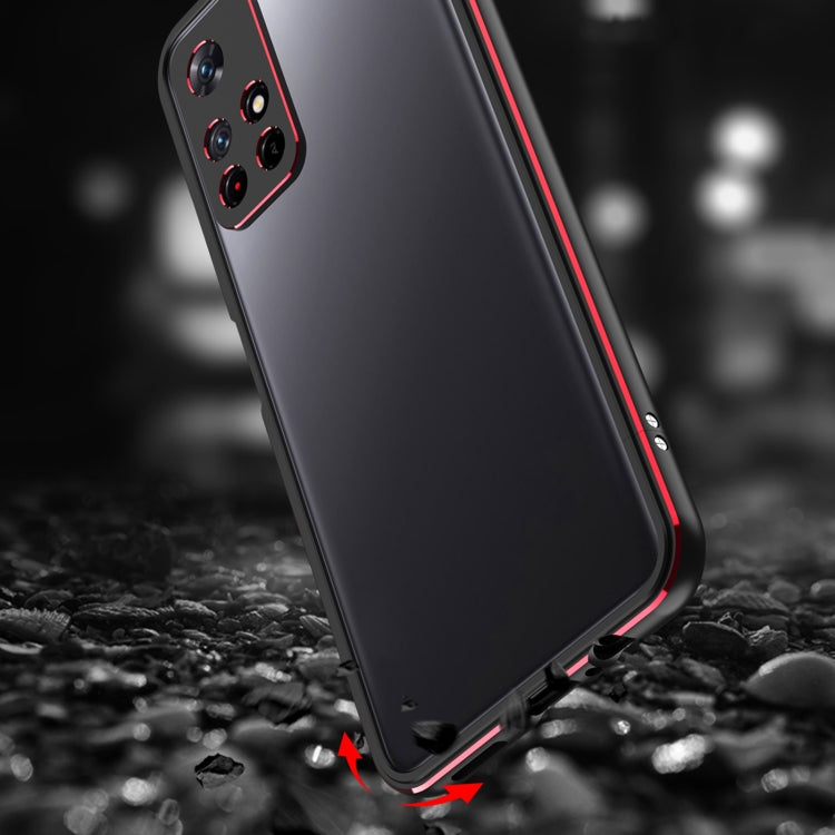 For Xiaomi Redmi Note 11 Aurora Series Lens Protector + Metal Frame Phone Case