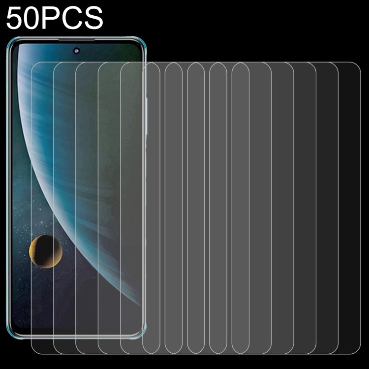 For ZTE Blade V30 50 PCS 0.26mm 9H 2.5D Tempered Glass Film