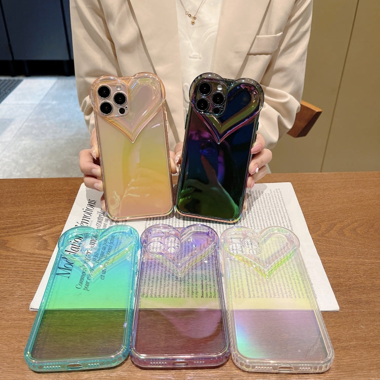 For iPhone 12 Pro Max Love-heart Colorful TPU Phone Protective Case