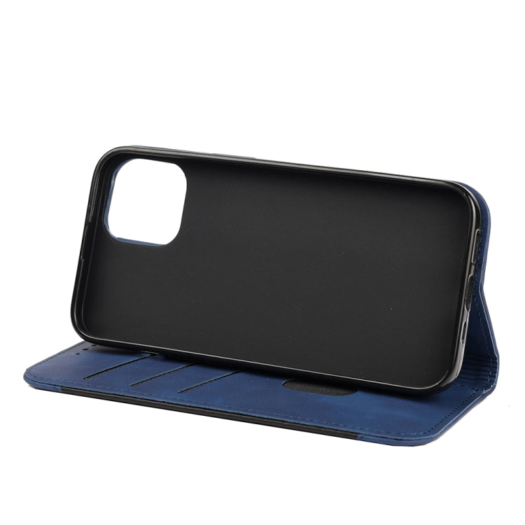 For iPhone 12 Pro Max Skin Feel Splicing Leather Phone Case