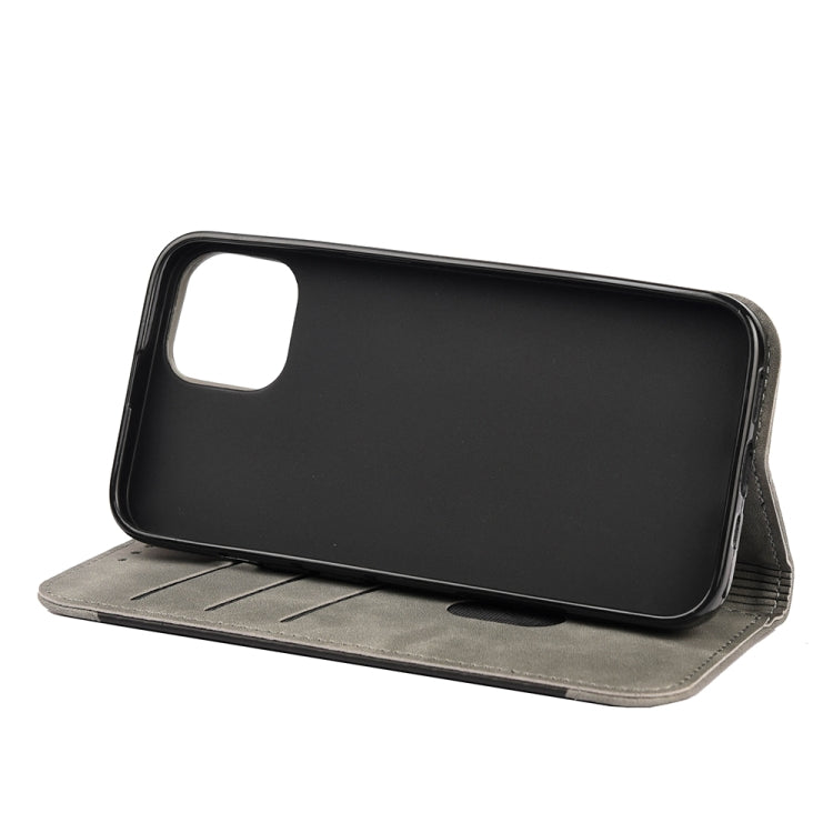 For iPhone 12 Skin Feel Splicing Leather Phone Case