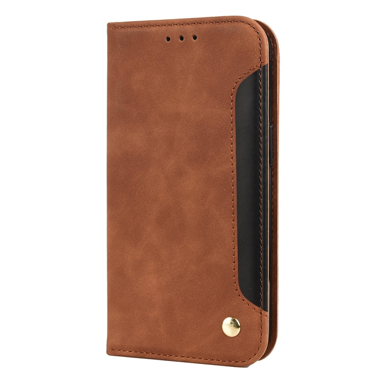 For iPhone 12 mini Skin Feel Splicing Leather Phone Case