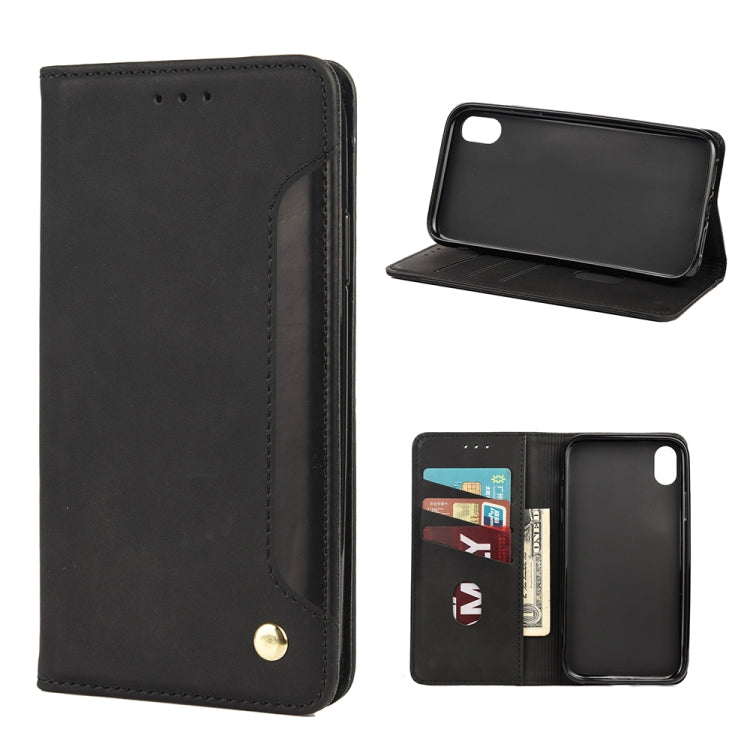 For iPhone XR Skin Feel Splicing Leather Phone Case