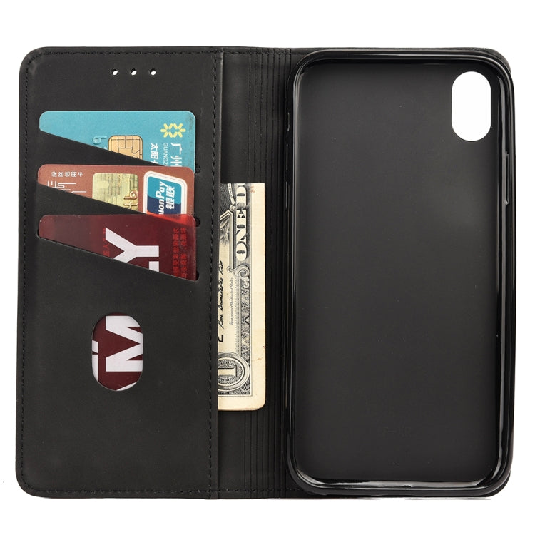 For iPhone XR Skin Feel Splicing Leather Phone Case