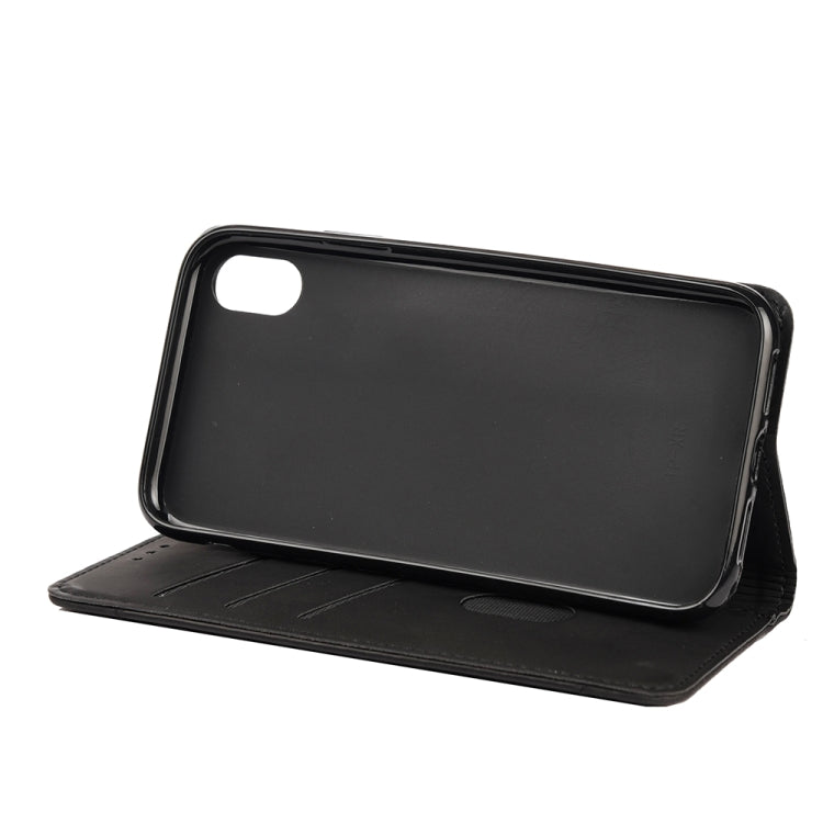For iPhone XR Skin Feel Splicing Leather Phone Case