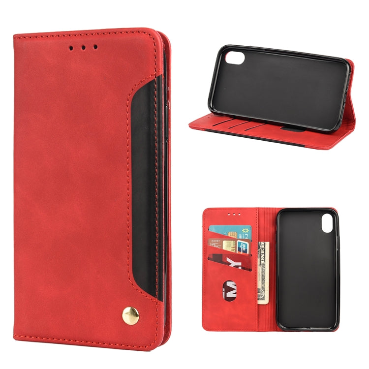 For iPhone XR Skin Feel Splicing Leather Phone Case