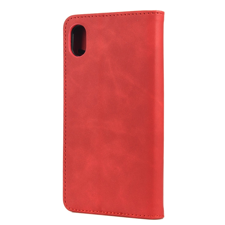 For iPhone XR Skin Feel Splicing Leather Phone Case