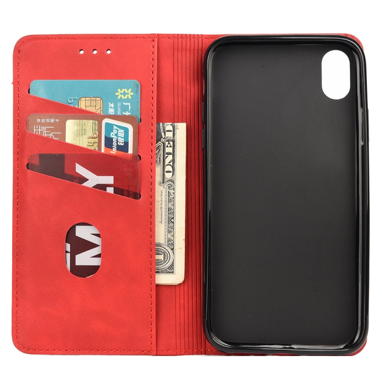 For iPhone XR Skin Feel Splicing Leather Phone Case