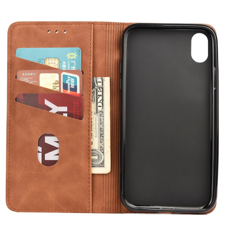 For iPhone XR Skin Feel Splicing Leather Phone Case