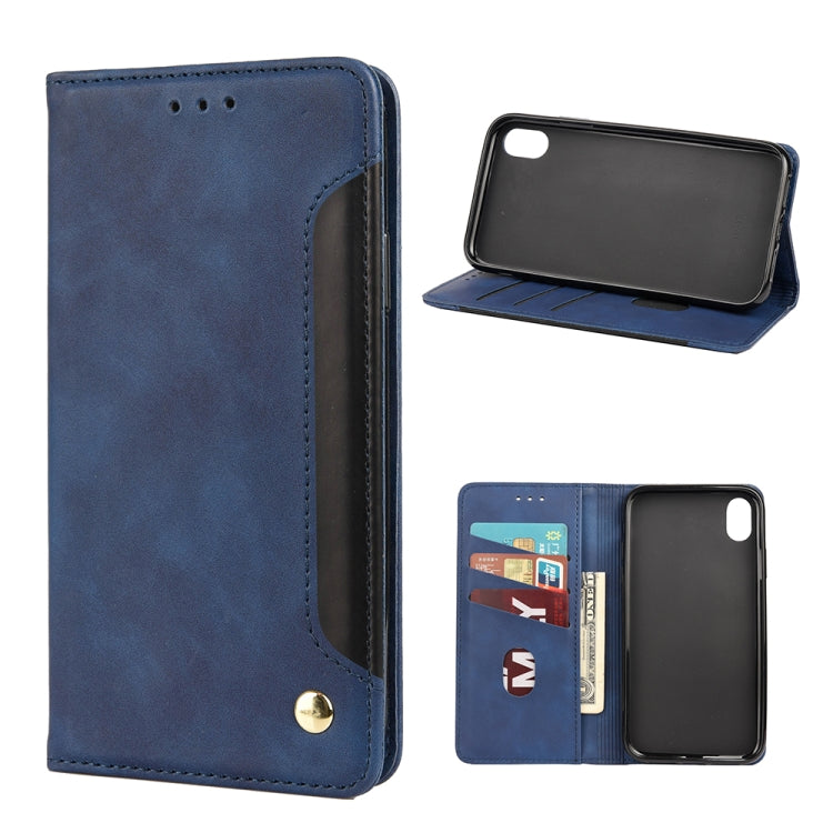 For iPhone XR Skin Feel Splicing Leather Phone Case