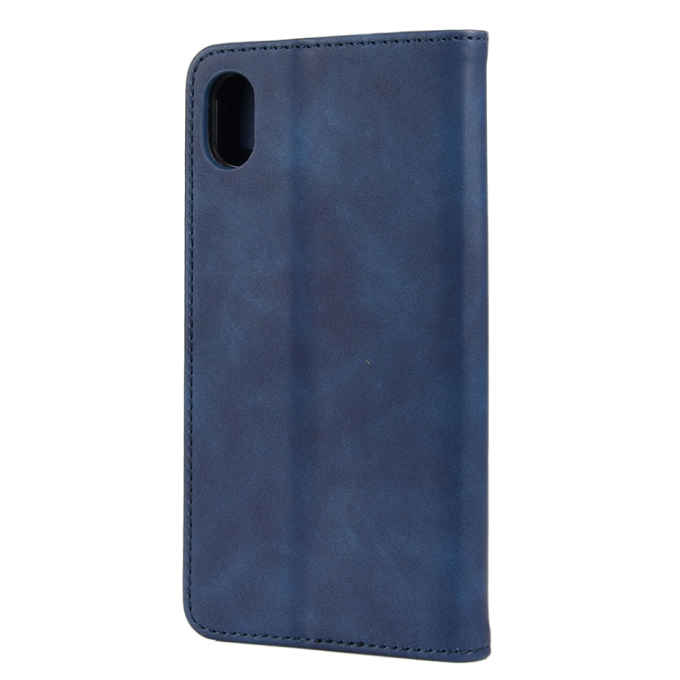 For iPhone XR Skin Feel Splicing Leather Phone Case