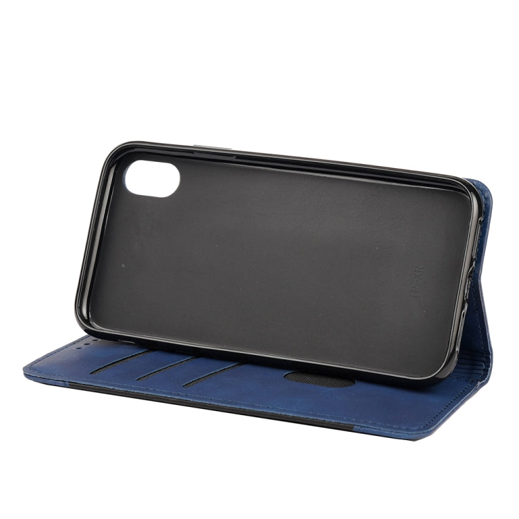 For iPhone XR Skin Feel Splicing Leather Phone Case
