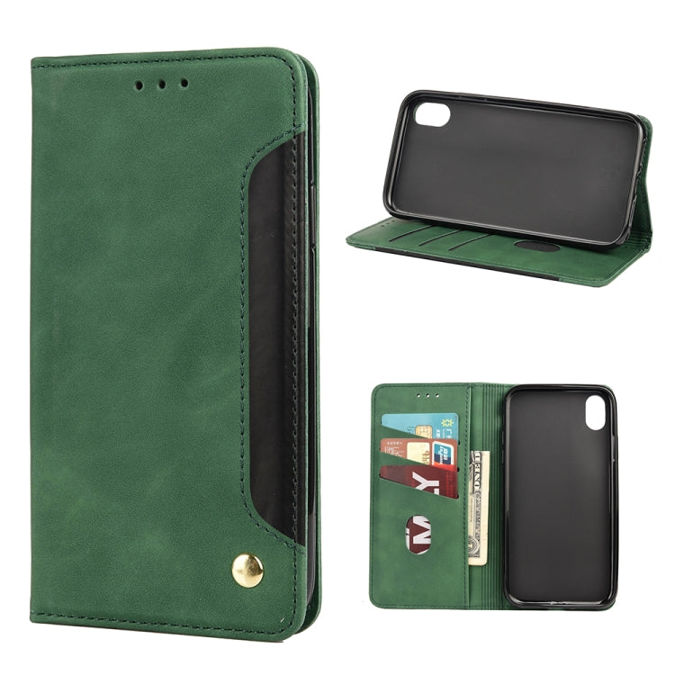 For iPhone XR Skin Feel Splicing Leather Phone Case