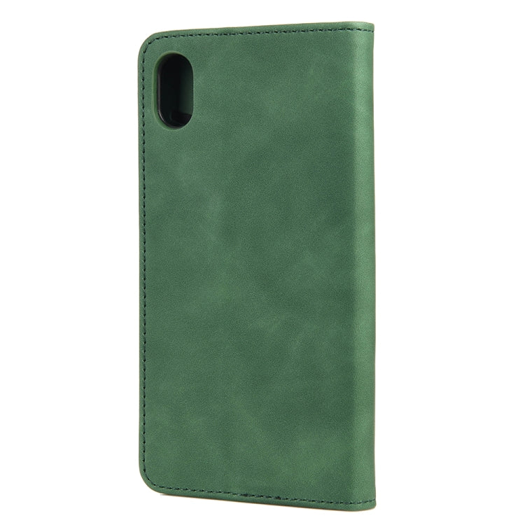 For iPhone XR Skin Feel Splicing Leather Phone Case