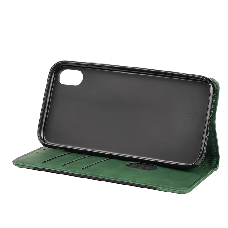 For iPhone XR Skin Feel Splicing Leather Phone Case