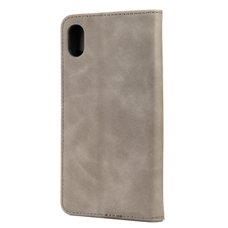 For iPhone XR Skin Feel Splicing Leather Phone Case