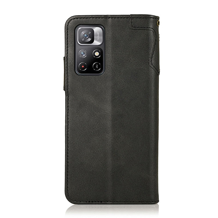 For Xiaomi Redmi Note 11 / Redmi Note 11 5G (China) / Poco M4 Pro 5G / Redmi Note 11T 5G(India)  KHAZNEH Dual-Splicing Cowhide Texture Horizontal Flip Leather Case