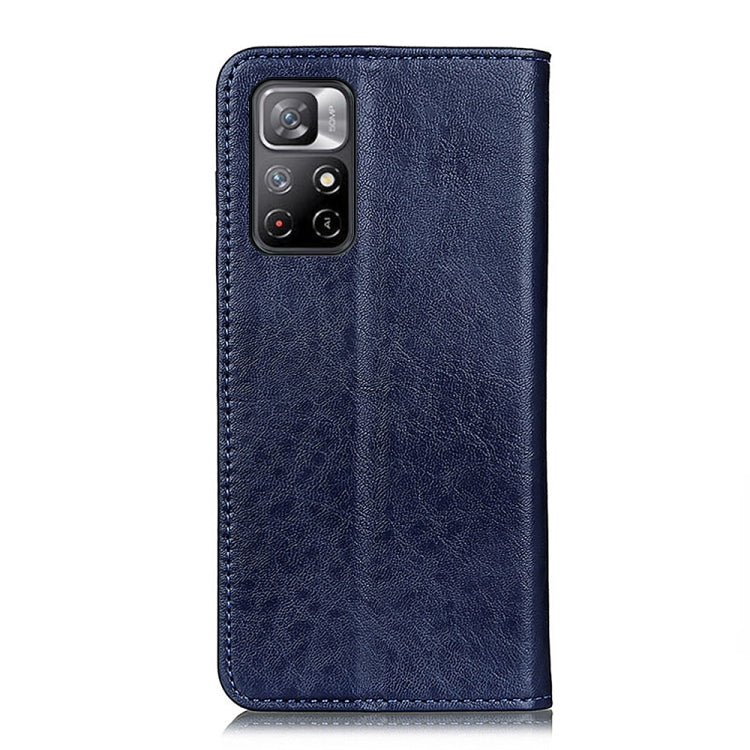 For Xiaomi Redmi Note 11 / Redmi Note 11 5G (China) / Poco M4 Pro 5G / Redmi Note 11T 5G(India)  Magnetic Crazy Horse Texture Horizontal Flip Leather Phone Case with Holder & Card Slots & Wallet