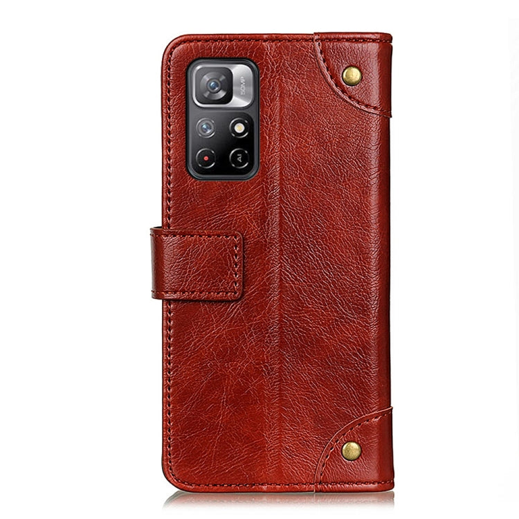 For Xiaomi Redmi Note 11 / Redmi Note 11 5G (China) / Poco M4 Pro 5G / Redmi Note 11T 5G(India)  Copper Buckle Nappa Texture Horizontal Flip Leather Phone Case with Holder & Card Slots & Wallet