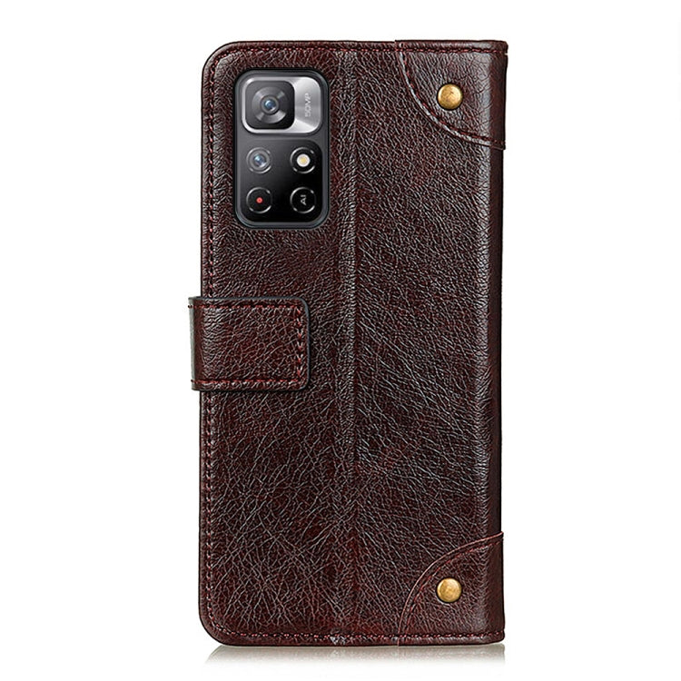 For Xiaomi Redmi Note 11 / Redmi Note 11 5G (China) / Poco M4 Pro 5G / Redmi Note 11T 5G(India)  Copper Buckle Nappa Texture Horizontal Flip Leather Phone Case with Holder & Card Slots & Wallet