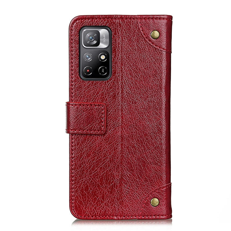 For Xiaomi Redmi Note 11 / Redmi Note 11 5G (China) / Poco M4 Pro 5G / Redmi Note 11T 5G(India)  Copper Buckle Nappa Texture Horizontal Flip Leather Phone Case with Holder & Card Slots & Wallet
