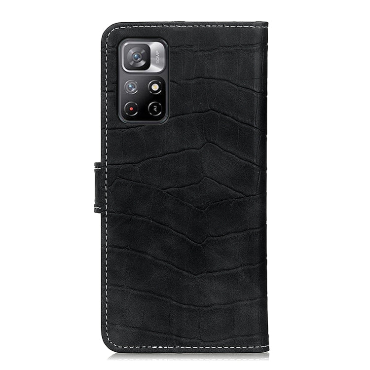 For Xiaomi Redmi Note 11 / Redmi Note 11 5G (China) / Poco M4 Pro 5G / Redmi Note 11T 5G(India)  Magnetic Crocodile Texture Horizontal Flip Leather Phone Case with Holder & Card Slots & Wallet