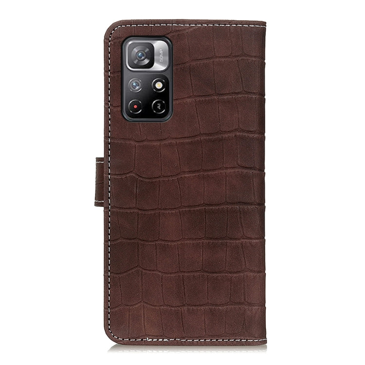 For Xiaomi Redmi Note 11 / Redmi Note 11 5G (China) / Poco M4 Pro 5G / Redmi Note 11T 5G(India)  Magnetic Crocodile Texture Horizontal Flip Leather Phone Case with Holder & Card Slots & Wallet