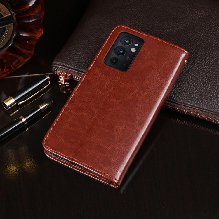For OnePlus 9RT 5G idewei Crazy Horse Texture Leather Phone Case with Holder & Card Slots & Wallet