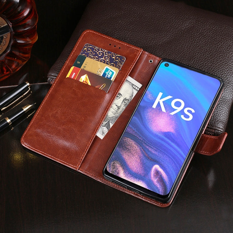 For OPPO K9s idewei Crazy Horse Texture Leather Phone Case with Holder & Card Slots & Wallet