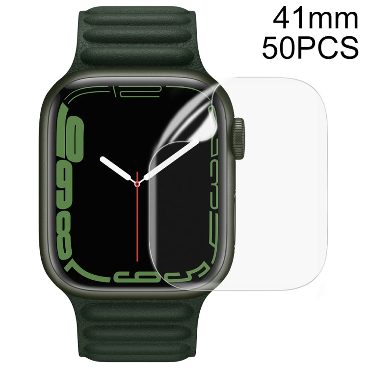 50 PCS Soft Hydrogel Film Watch Screen Protector For Apple Watch Series 7 41mm