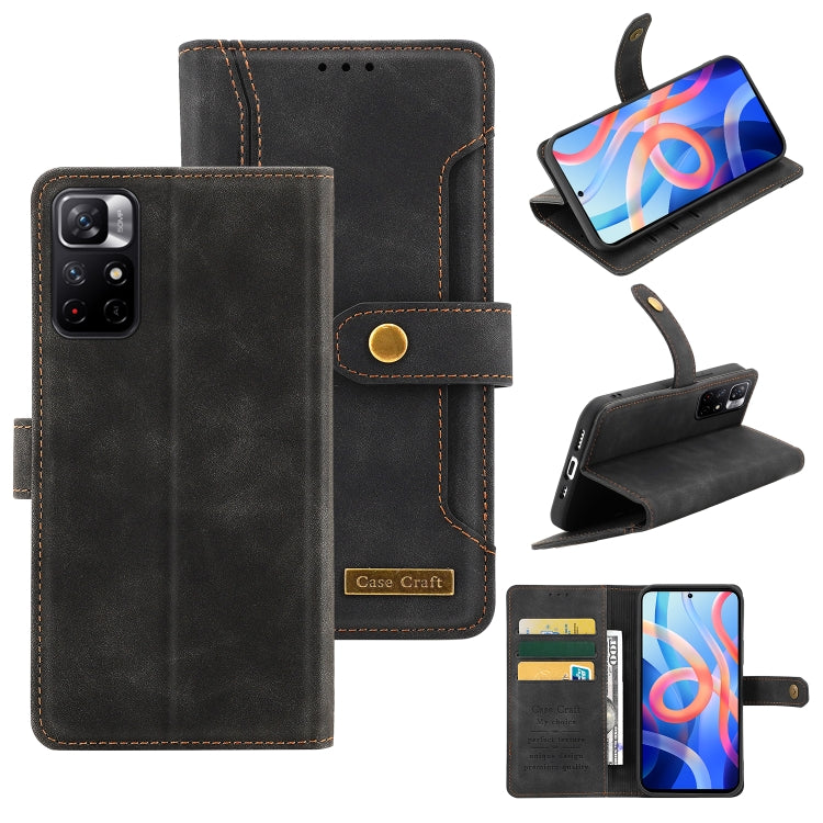 For Xiaomi Redmi Note 11 4G / Note 11S 4G International Version Copper Buckle Horizontal Flip Leather Phone Case
