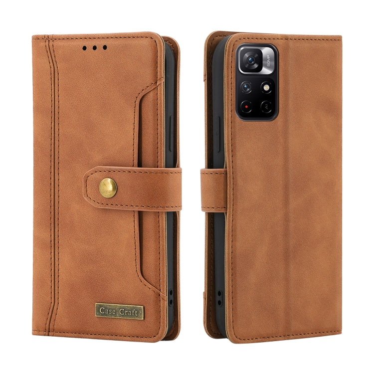 For Xiaomi Redmi Note 11 4G / Note 11S 4G International Version Copper Buckle Horizontal Flip Leather Phone Case