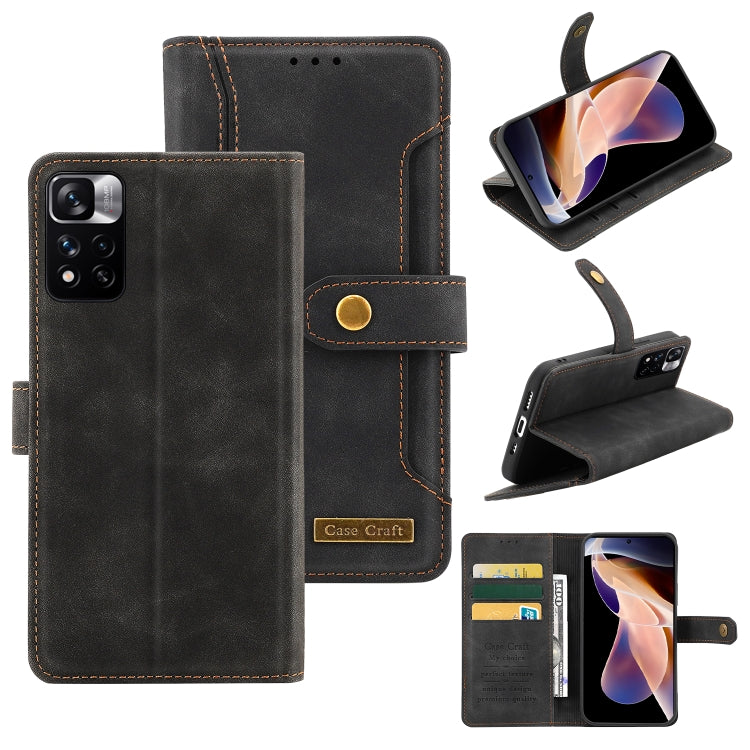 For Xiaomi Redmi Note 11 Pro / Note 11 Pro+ Copper Buckle Horizontal Flip Leather Phone Case