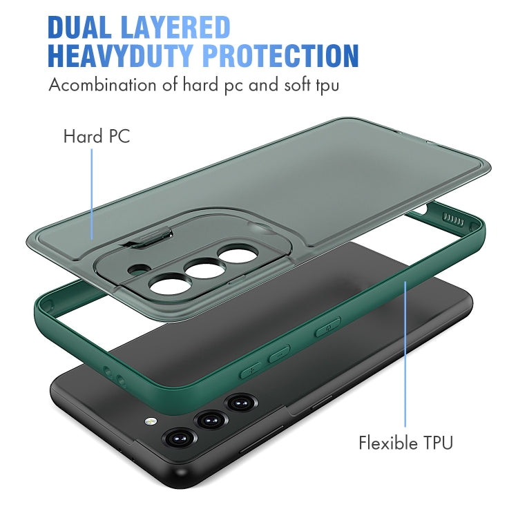 For Samsung Galaxy S21 5G Camera Cover & Holder Design TPU + PC Phone Case
