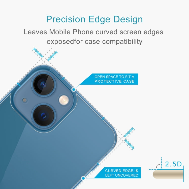 For iPhone 13 50pcs 0.26mm 9H 2.5D Tempered Glass Back Film
