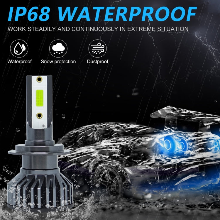 1 Pair F2 H7 DC9-23V / 24W / 8000K / 2500LM IP67 Car LED 3570 Lamp Beads Headlight(Ice Blue Light)