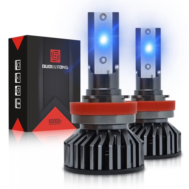 1 Pair F2 H11 DC9-23V / 24W / 8000K / 2500LM IP67 Car LED 3570 Lamp Beads Headlight(Ice Blue Light)