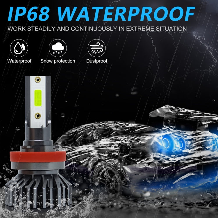 1 Pair F2 H11 DC9-23V / 24W / 8000K / 2500LM IP67 Car LED 3570 Lamp Beads Headlight(Ice Blue Light)