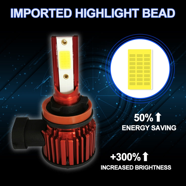 1 Pair F7 H11 DC9-36V / 22W / 2200LM IP67 Car LED COB Lamp Beads Headlight