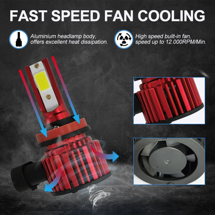 1 Pair F7 H11 DC9-36V / 22W / 2200LM IP67 Car LED COB Lamp Beads Headlight